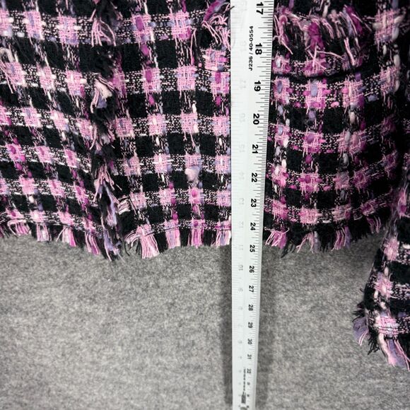 Silkland Blazer Women L Large Pink Plaid One Button Lined Silk Collared Pockets - Picture 5 of 6
